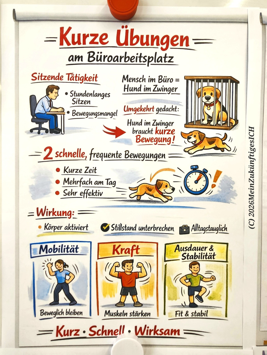 Kurze Übungen am Büroarbeitsplatz